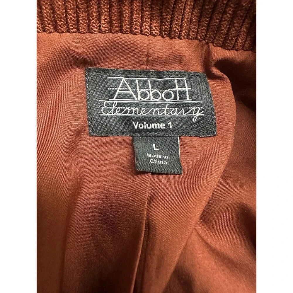 NWT Men's L Corduroy Blazer Abbott Elementary Brown Jacket One Button $99 NEW